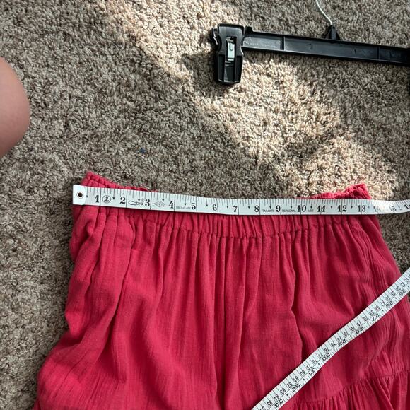 Free People Tiered Maxi Skirt Boho Raspberry Pink Ruffle Festival M Medium - Picture 7 of 16